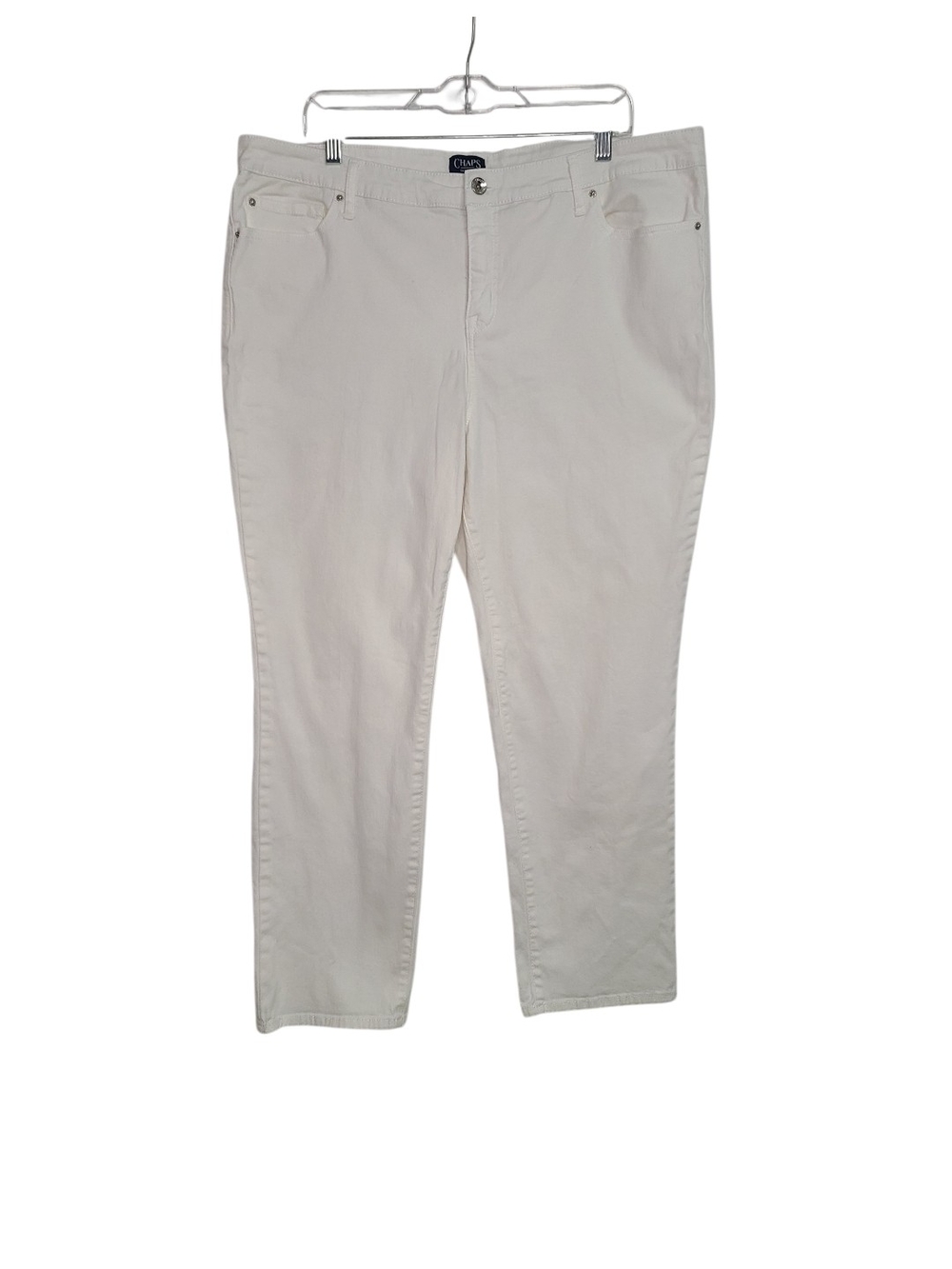 ​Chaps Plus Size White Stretch Denim Ankle Jeans 18W
